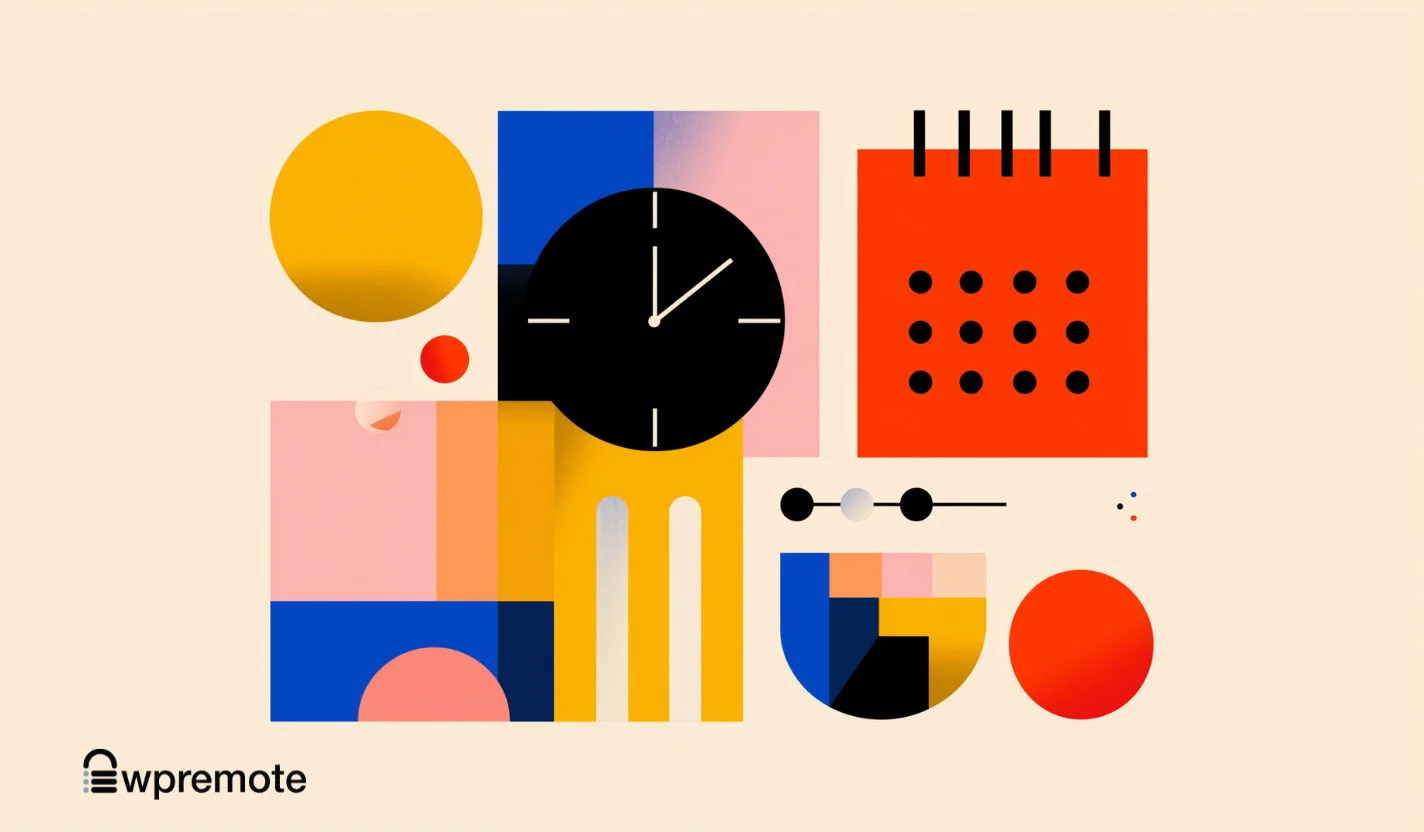 Colorful abstract geometric illustration representing website management and digital tools.